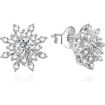 Náušnice Třpytivé stříbrné náušnice se zirkony AGT-E008PW Agato