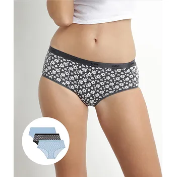 Kalhotky DIM LES POCKETS COTTON BOXER 3x DI004C20 černá - světle modrá - bílá S