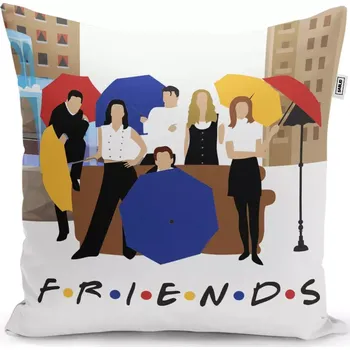 Polštář Sablio Polštář Seriál přátelé FRIENDS Gauč u fontány - 40x40 cm