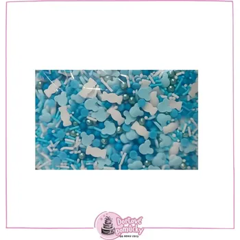 Jedlá dekorace na dort Cukrový posyp modrý mix – dětské veselé zdobení (10 g)