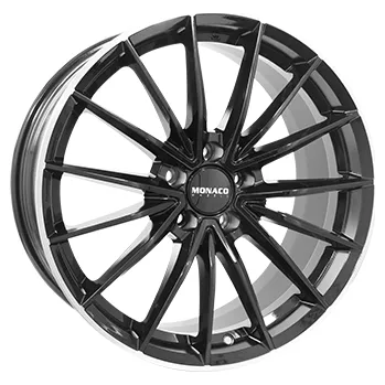 Alu kolo Alu kola MONACO WHEELS GP14, 19x8 5x112 ET45, černá lesklá + leštěný límec (zátěžová)