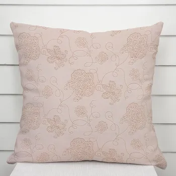 Povlak na polštářek Dekorační povlak na polštář TF-129 Hnědé květované ornamenty na šedobéžovém 50 x 60 cm