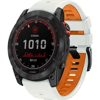 Příslušenství k chytrým hodinkám VSECHNONAMOBIL 128046 SPORTOVNÍ RYCHLOUPÍNACÍ Vyměnitelný silikonový řemínek Garmin - šířka 22mm BÉŽOVO-ORANŽOVÝ