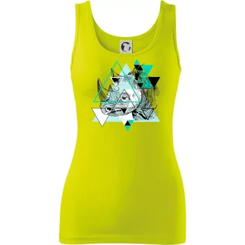 Bílý nosorožec (Pecka design) - Dámské tílko - L ( Limetková )