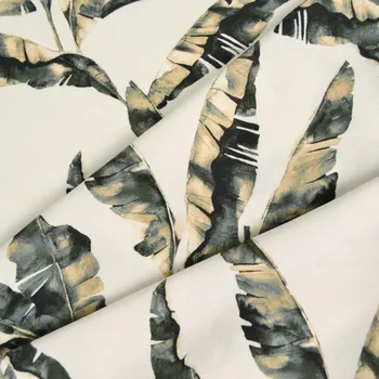 Zbytek - Viskózové plátno s příměsí lnu Alla listy