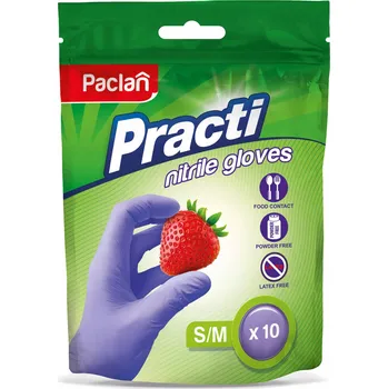 Pracovní rukavice Rukavice na jedno použití Paclan vel. S/M nitrilové 10 ks