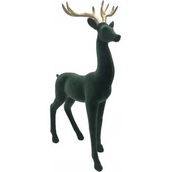 Obraz Figurka Jelena Černá Velká Dekorativní Laň 44cm Zlatá