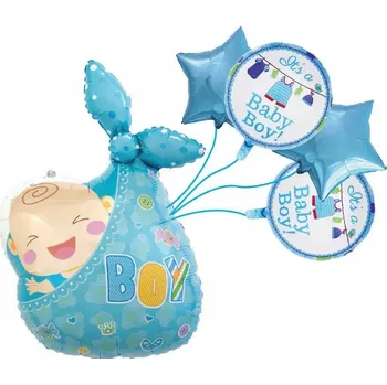 Balónek SADA BALÓNKŮ BABY BOY SHOWER MODRÁ 5 KUSŮ