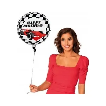 Balónek Fóliový balónek "Závodní Happy Birthday", Boland, 18 palců, kulatý