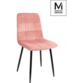 MODESTO židle CARLO pudrová růžová - velur, kov
