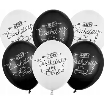 Balónek Narozeninové balónky Happy Birthday 30 cm 6 Ks