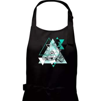 Kuchyňská zástěra Bílý nosorožec (Pecka design) - Dámská zástěra na vaření - Univerzální velikost ( Černá )