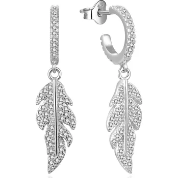 Náušnice Slušivé stříbrné náušnice Lístečky E0002947 Moiss