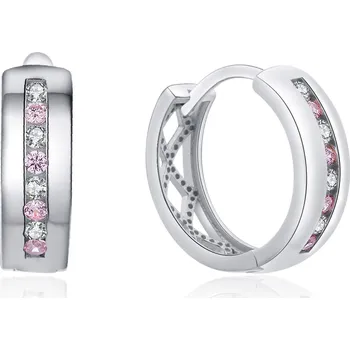 Náušnice Stříbrné kruhové náušnice s barevnými zirkony E0000136 Moiss