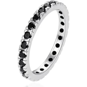 Prsten Stříbrný prsten s černými zirkony AGT-R16BK Agato / Obvod: 54 mm - 54 mm