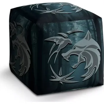 Taburet Sablio Taburet Cube Zaklínač V lese: 40x40x40 cm