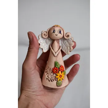 Svícen Bureš zvoneček keramický 10,5 cm andělíček