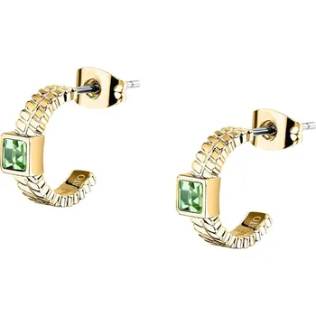Náušnice Pozlacené náušnice se zelenými krystaly Gioia SAVY42 Morellato