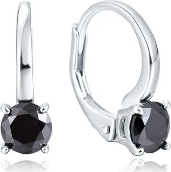 Náušnice Elegantní stříbrné náušnice s černými zirkony AGUC2255 Beneto