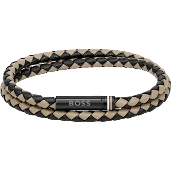 Náramek Moderní kožený dvojitý náramek 1580495 Hugo Boss / Délka: 19 cm