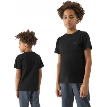 Chlapecké tričko CHLAPECKÉ TRIČKO 4F DĚTSKÉ TRIČKO BAVLNA UNIVERZÁLNÍ ZÁKLADNÍ 140