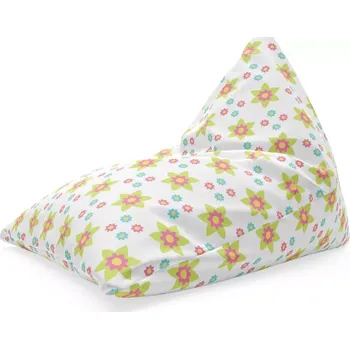 Sedací pytel Sablio Sedací vak Triangl Barevné kytičky: 120 x 100 x 100 cm