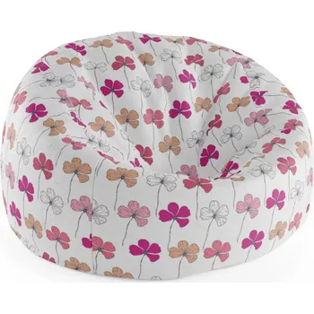 Sedací pytel Sablio Sedací vak Cocoon Růžové kvítí - 75 x 45 x 35 cm