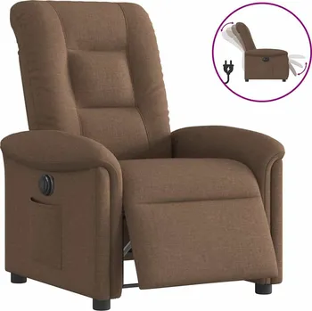 Křeslo Elektrické polohovací křeslo hnědé textil Hnědá3303238