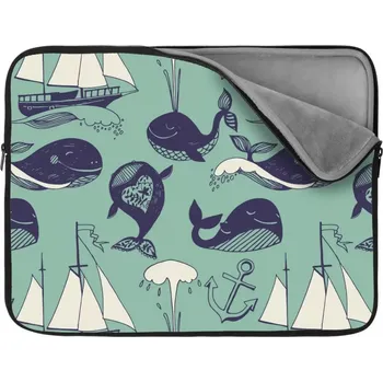 pouzdro na notebook Sablio Obal na notebook Velryby - 17"