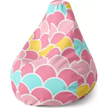 Sedací pytel Sablio Sedací vak Pear Barevné šupiny - 70 x 95 x 15 cm
