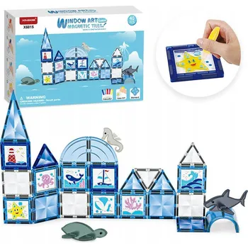 ostatní stavebnice Magnetická stavebnice Window Art Ocean 40ks - Magnetic Tiles