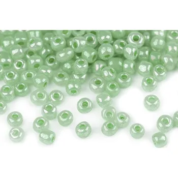 Dětské navlékací korálky Rokajl 5/0 - 4,5 mm perleťový, neprůhledný, velké, 154 mint