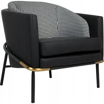 Křeslo Křeslo GUBI černé PU kůže / vzor pepito