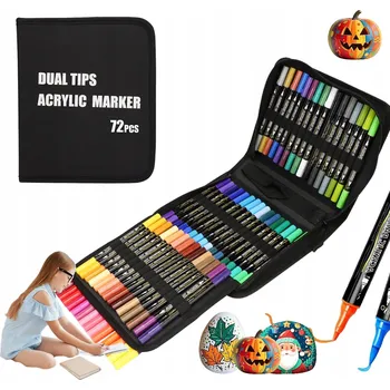 SADA FIXY S OBOUSTRANNÝMI 72 BAREVNÝMI AKRYLOVÝMI POPISOVAČI