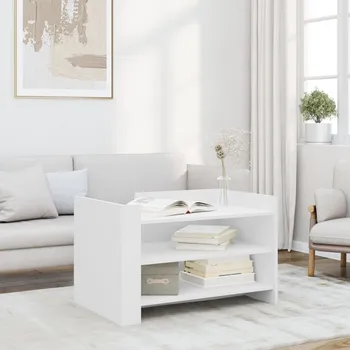 Konferenční stolek zahrada-XL Konferenční stolek bílý 80 x 50 x 50 cm kompozitní dřevo 848339