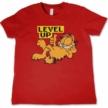 Chlapecké tričko Garfield tričko, 8Bit Level Up Red, dětské M velikost M (8 let)