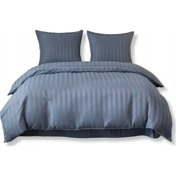 Povlečení Povlečení 160x200 Grafitová Damašek s pruhy a lemováním Klasická Tlustá