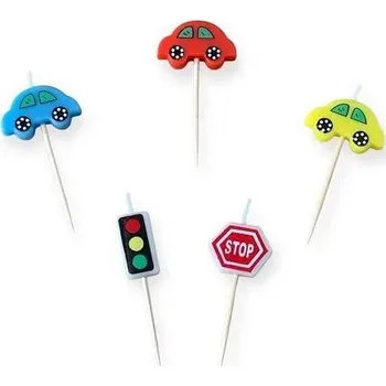 Dortová svíčka Dortisimo Svíčky Auta, semafor a značka (5 ks)