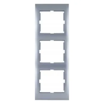 Rámeček trojitý HORIZONTÁLNÍ Polmark [stříbrný] R-3DV