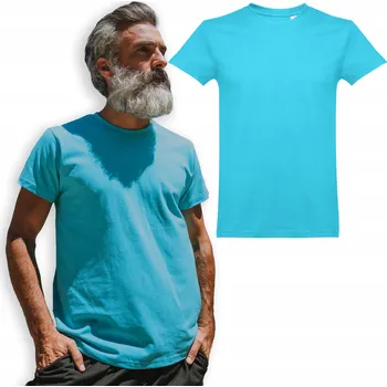 Pánské tričko bavlna ležérní silnější krátký rukáv modré XXL