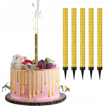 Dortová svíčka Dortová fontána 18cm dortový ohňostroj narozeninový dort, světlice 5 ks