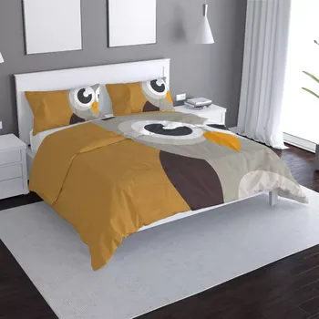 Povlečení Sablio Povlečení Kreslená sova - 140x200 / 90x70