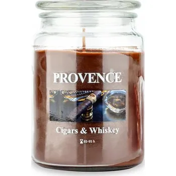 Svíčka Parafínová vonná svíčka – vůně doutníků a whisky Provence