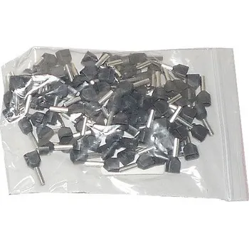 Síťový kabel Dutinka pro dva kabely 1,5mm2 černá (TE1,5-8), balení 100ks