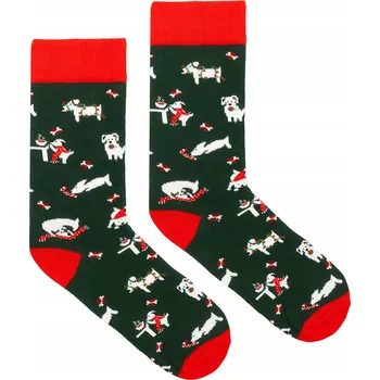 Pánské oblečení Bavlněné vánoční Ponožky pejsci 42-46 unisex dárek