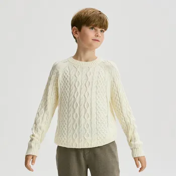 Chlapecká mikina Reserved - Bavlněný svetr - krémová - 651FH-01X - 651FH-01X-128