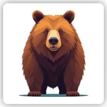 Dekorativní magnet Magnetka 65x65mm ve tvaru čtverce - hnědý medvěd