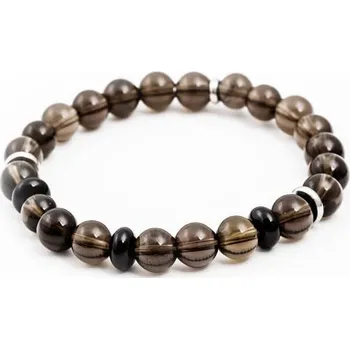 Náramek Korálkový náramek ze záhnědy a onyxu rondela MINK94 Agato / Délka: 19 cm