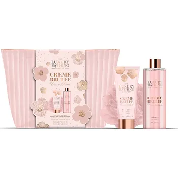 Kosmetická sada Dárková sada péče o tělo v kosmetické tašce Creme brulée, Pomerančový & Vanilka The Luxury Bathing Company - 3 ks