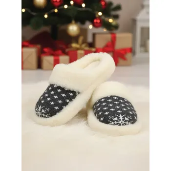 Dámské pantofle Úžasné papuče z ovčí vlny model 64 vločka šedá, VELIKOST 41/42